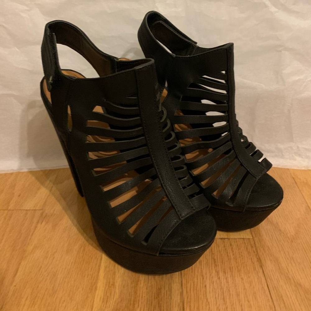 Black Cage Heels